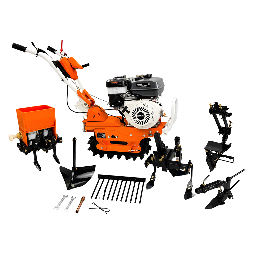 MOTOCULTOR ORUGA GASOLINERO 20HP CON 5 ACCESORIOS